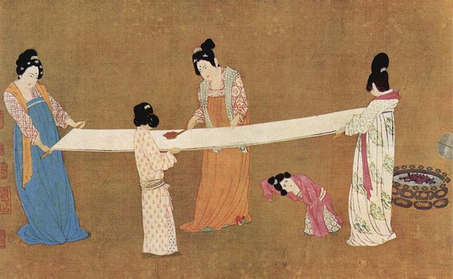 Women making Silk, 12th century